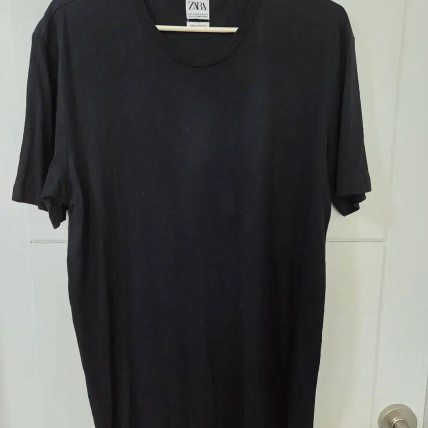 [BUNJANG] ZARA Black Long Sleeve T-Shirt XL Men's / ZARA MAN 블랙 롱 기장 반팔 티셔츠 XL 남성셔츠