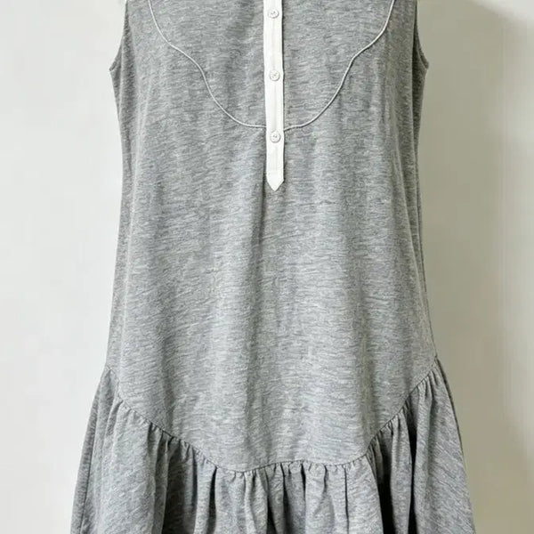 [BUNJANG] O'2nd Grey Frill Dress / 오즈세컨 그레이 프릴 원피스