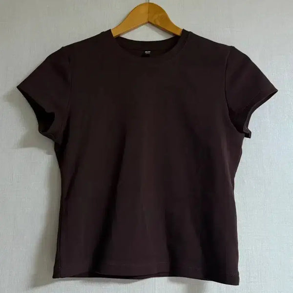 [BUNJANG] Uniqlo Mini T-Shirt Brown L / 1회 시착) 유니클로 미니T 브라운 L