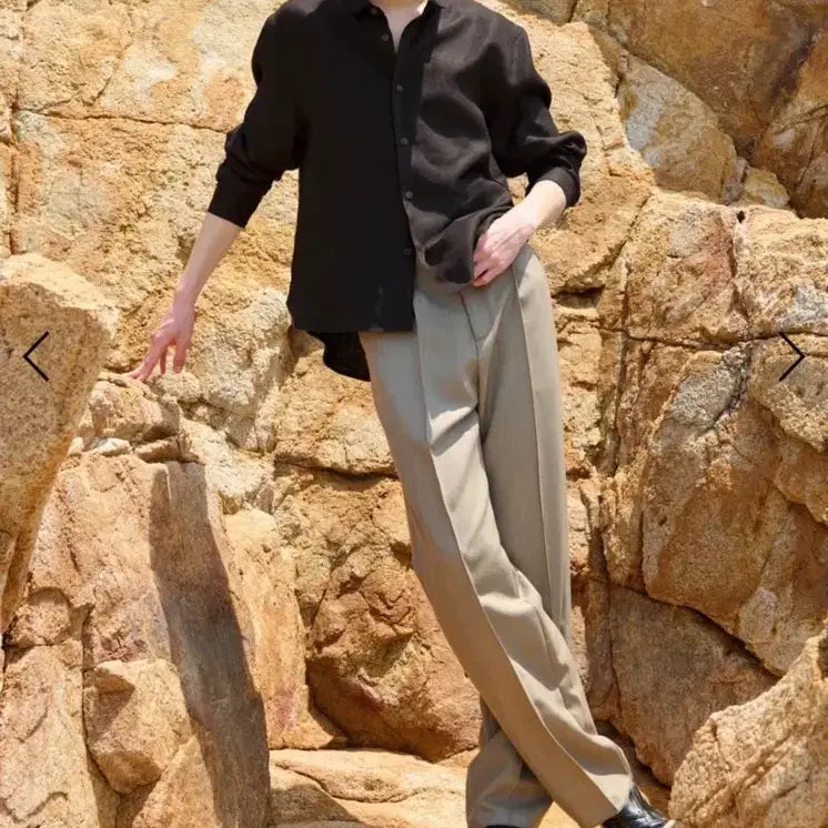 [BUNJANG] STU Linen Shirt Brown L / 26SS STU 린넨셔츠 브라운 L