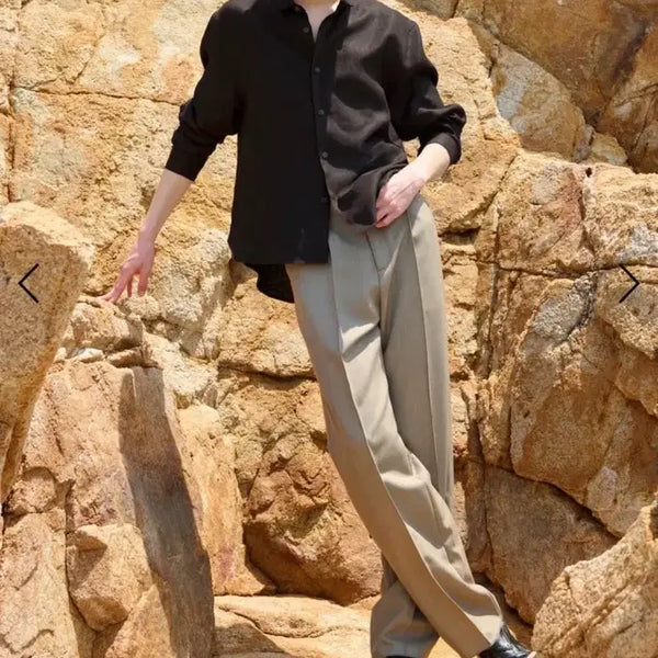 [BUNJANG] STU Linen Shirt Brown L / 26SS STU 린넨셔츠 브라운 L