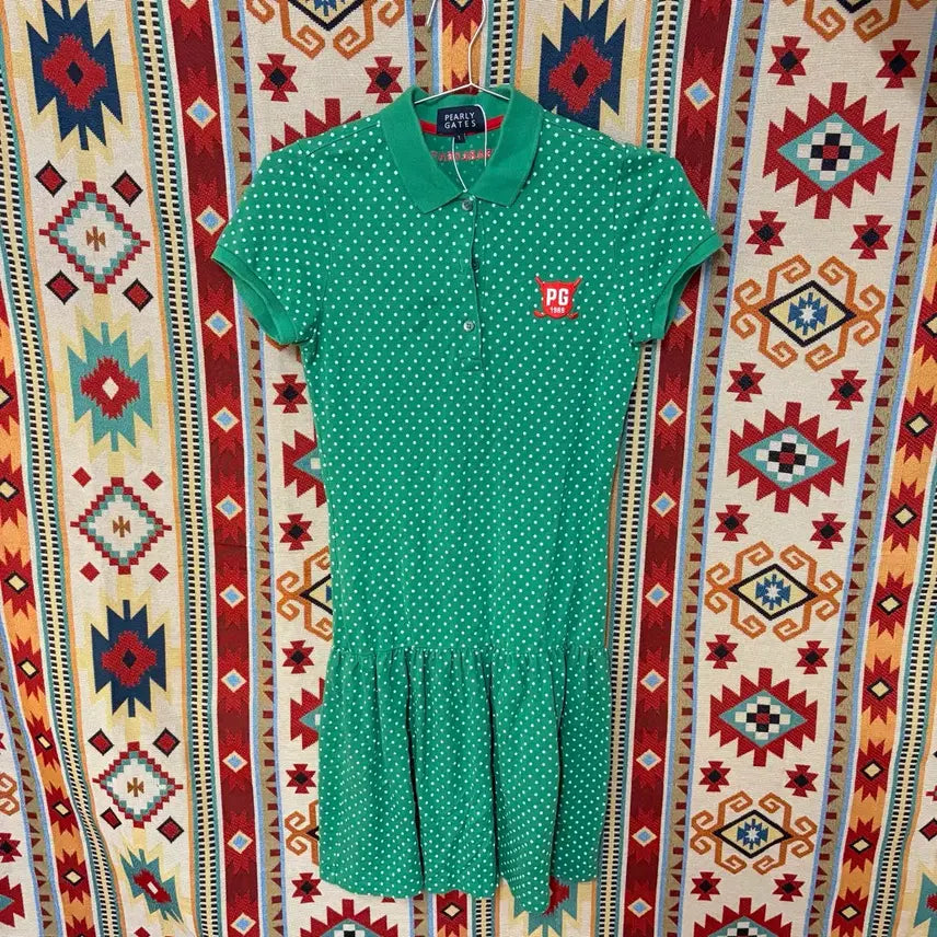 [BUNJANG] Pearly Gates Women's Polka Dot Short Sleeve Dress Size 1 / 파리게이츠 여성 골프웨어 도트 반팔 원피스 1사이즈