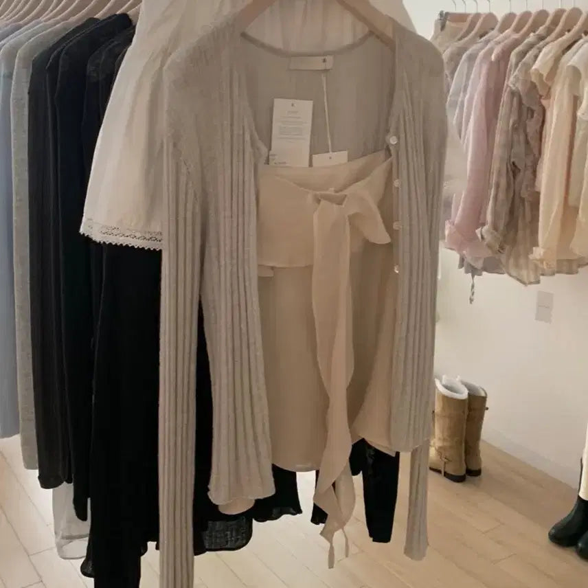 [BUNJANG] NuaNua Bustier + Cardigan Set / 누아누아 뷔스티에+가디건