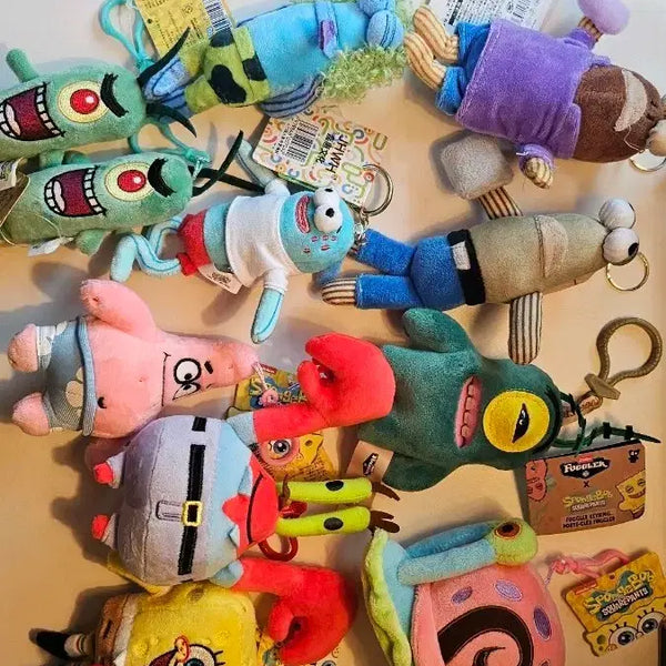 [BUNJANG] SpongeBob Mini Doll Keychain Bundle Set / 스폰지밥 미니 인형 키링 일괄