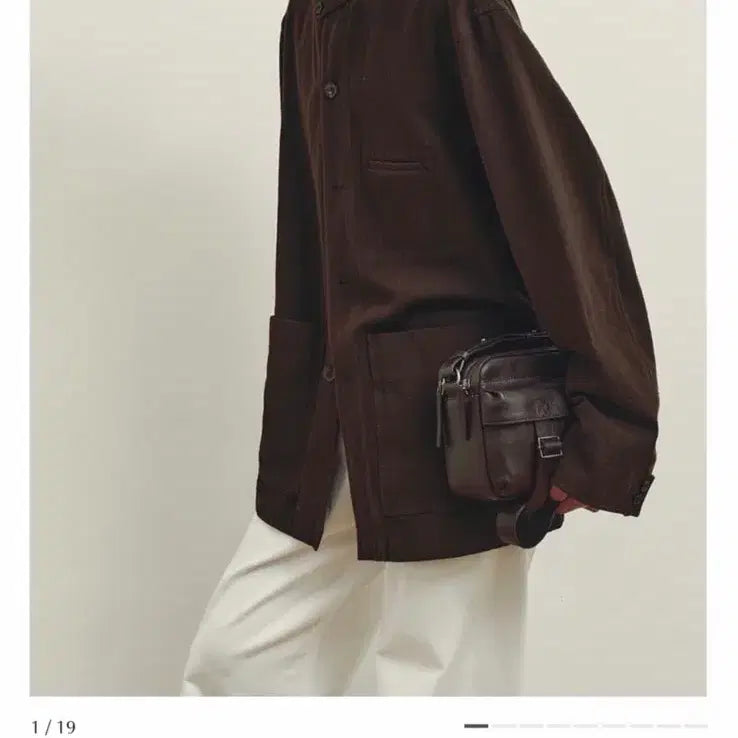 [BUNJANG] Youth Stand Collar Work Jacket Brown L / 유스 스탠드 카라 워크 자켓 브라운 L