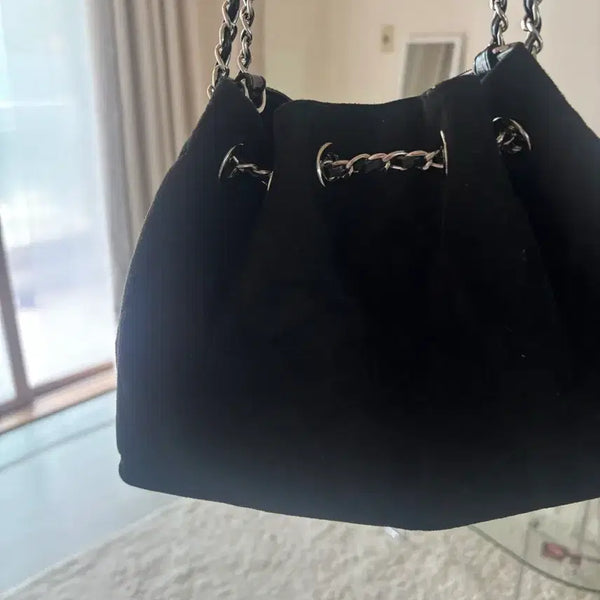 [BUNJANG] Cardinal Red Suede Dimi Bag Black / 카디널레드 스웨이드 디미백