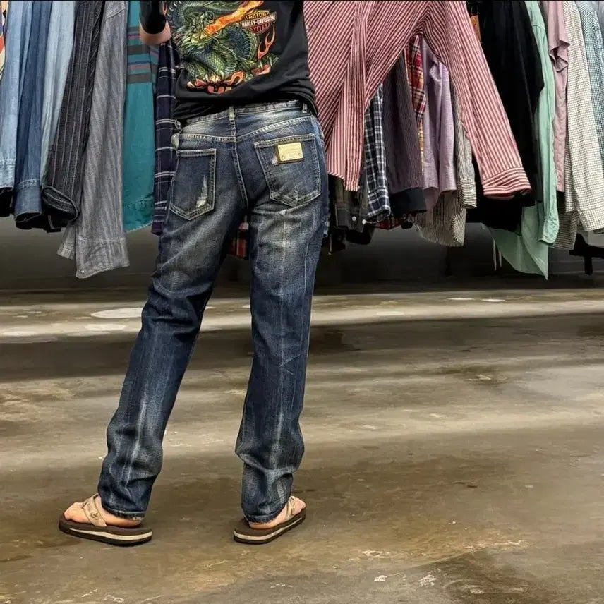 [BUNJANG] Dolce & Gabbana Distressed Wash Denim Pants / 돌체앤가바나 디스트레스드 워싱 데님 팬츠 (26)