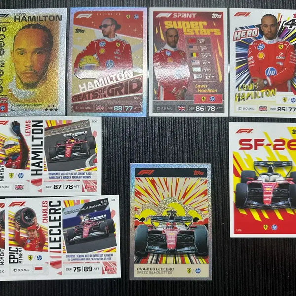 [BUNJANG] 2026 F1 Topps Turbo Attax Ferrari Lewis Hamilton & Charles Leclerc Trading Cards / 2026 F1 탑스 터보 어택 페라리 루이스 해밀턴, 샤를 르클레르 카드