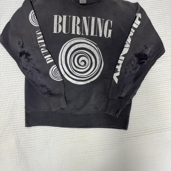 [BUNJANG] Saint Michael Crewneck Sweatshirt Burning / 세인트 미카엘 크루넥 스웻 버닝 맨투맨 L사이즈