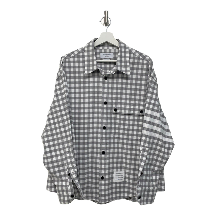[BUNJANG] Thom Browne Gingham Flannel 4-Bar Check Oversized Shirt Jacket / [3] 톰브라운 깅엄 플란넬 4바 체크 오버 셔츠 자켓H00379