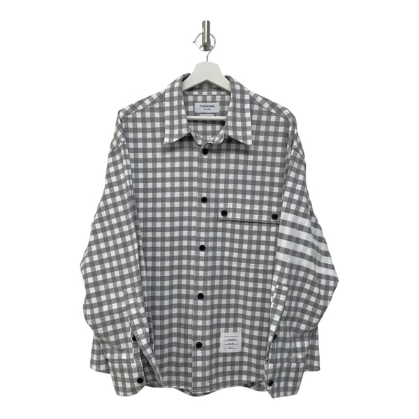 [BUNJANG] Thom Browne Gingham Flannel 4-Bar Check Oversized Shirt Jacket / [3] 톰브라운 깅엄 플란넬 4바 체크 오버 셔츠 자켓H00379