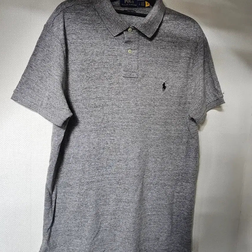 [BUNJANG] Polo Ralph Lauren Men's Polo Shirt Melange Grey L / 폴로 남성반팔  L  큐알인증