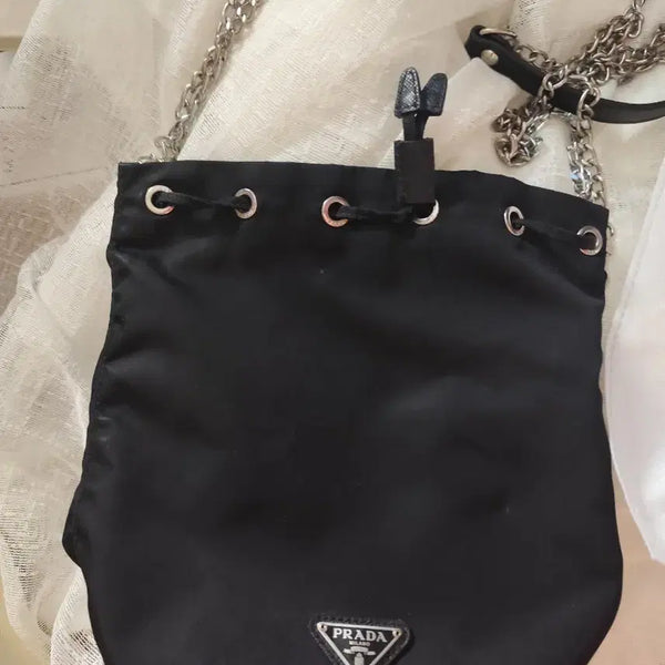 [BUNJANG] Prada Black Nylon Bucket Bag Pouch / 프라다 블랙 나일론 버킷백 파우치 복조리 가방