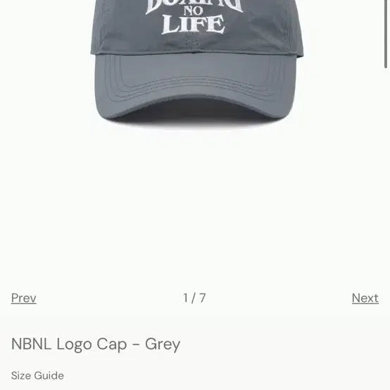 [BUNJANG] No Boxing No Life Logo Baseball Cap (Gray) / 노복싱노라이프 볼캡 모자