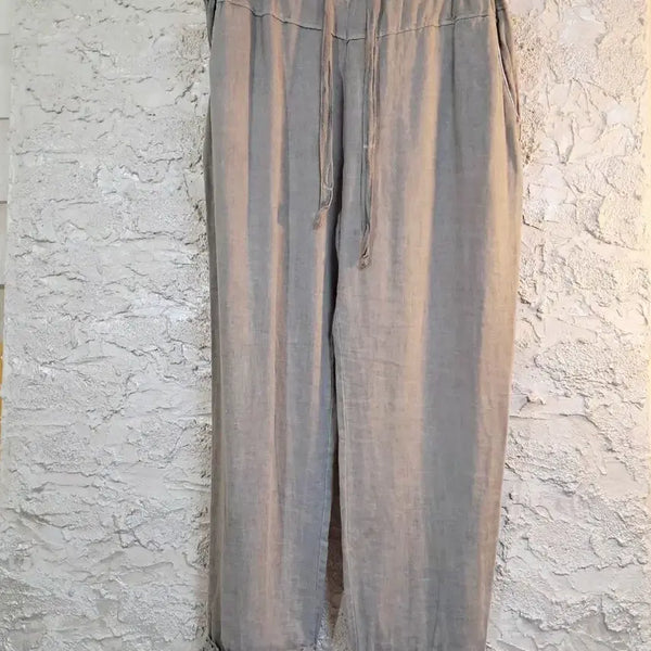 [BUNJANG] 100% Linen Women's Slacks with Punching Detail / 펀칭디테일이  이쁜 린넨100 여성바지