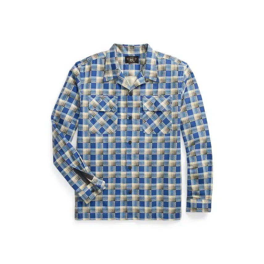 [BUNJANG] RRL Plaid Print Camp Shirt / RRL 플래드 프린트 캠프 셔츠