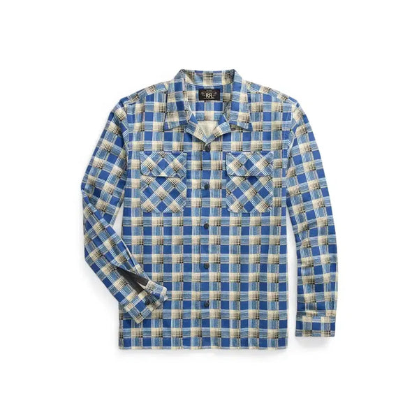 [BUNJANG] RRL Plaid Print Camp Shirt / RRL 플래드 프린트 캠프 셔츠