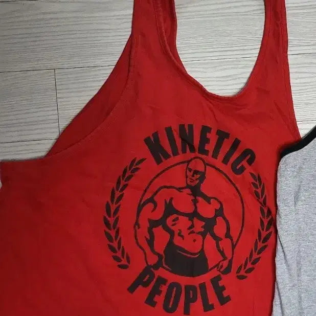 [BUNJANG] Kinetic People Sleeveless T-Shirt Red / 키네틱피플 나시 티셔츠 레드