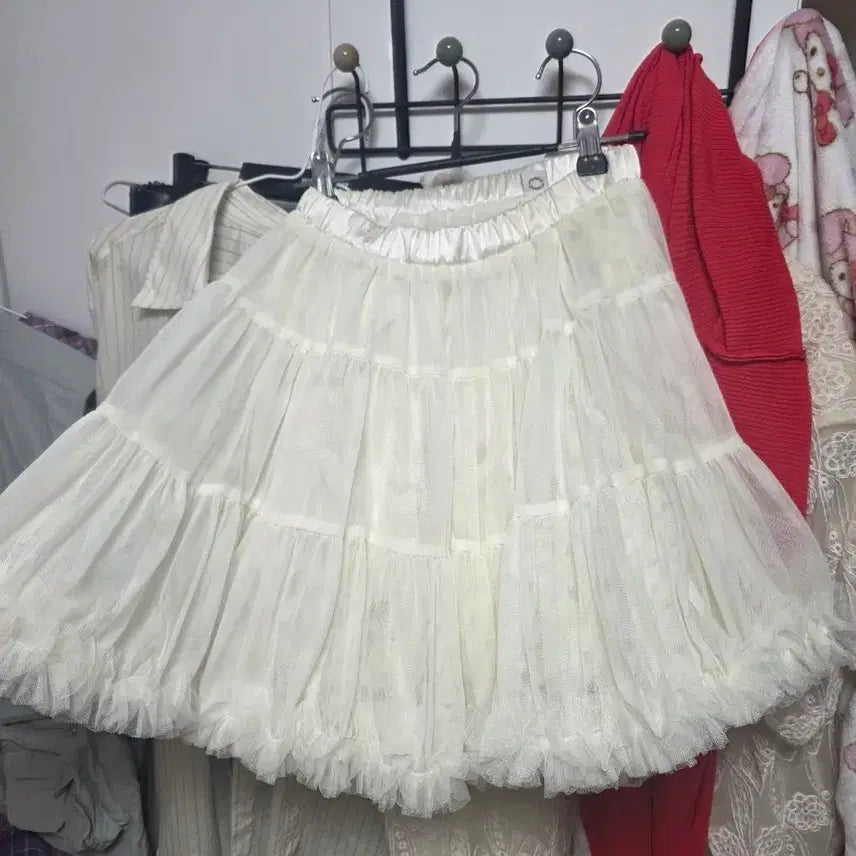[BUNJANG] Sino Tulle Tutu Skirt - Cream / 시눈 튜튜 샤스커트 ㅡ 크림
