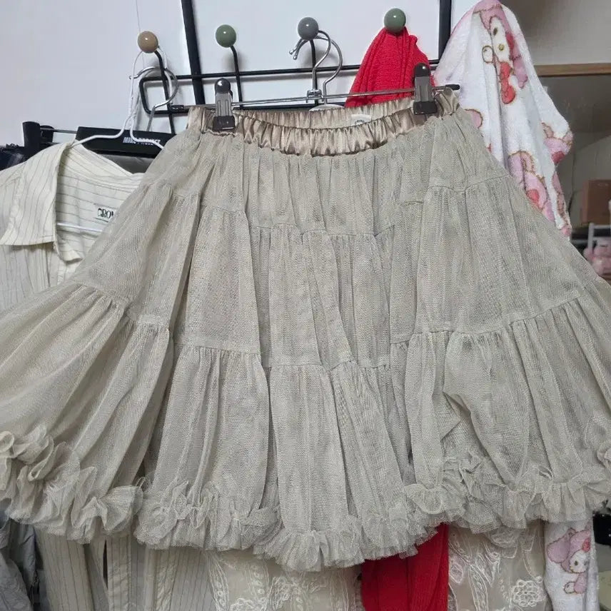 [BUNJANG] ShesMiss Tutu Tulle Skirt Grayish Green / 시눈 튜튜 샤스커트 ㅡ그레이쉬 그린
