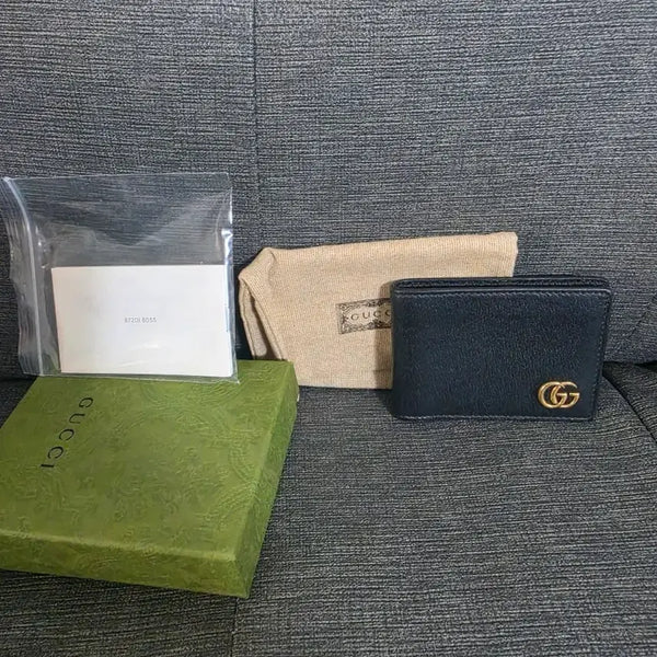 [BUNJANG] Gucci Black GG Marmont Bifold Wallet / 구찌 블랙 GG 마몽트 반지갑