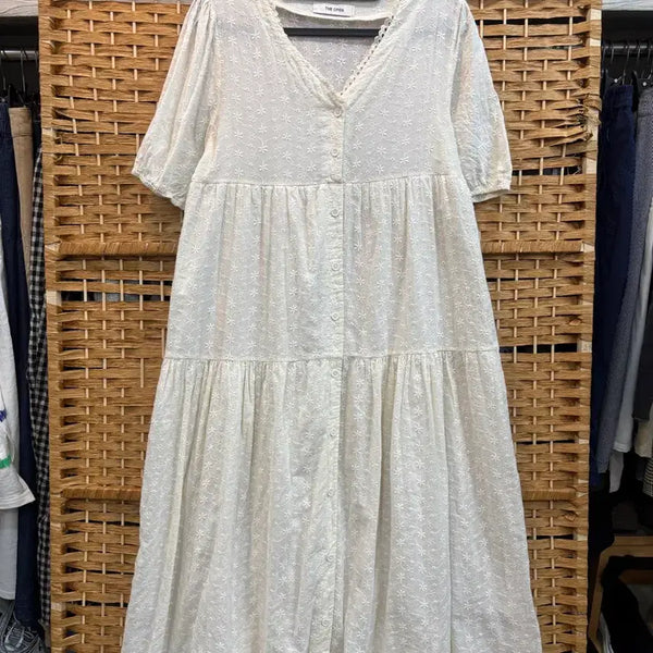 [BUNJANG] Cotton Embroidery Long Dress / 면 자수 원피스
