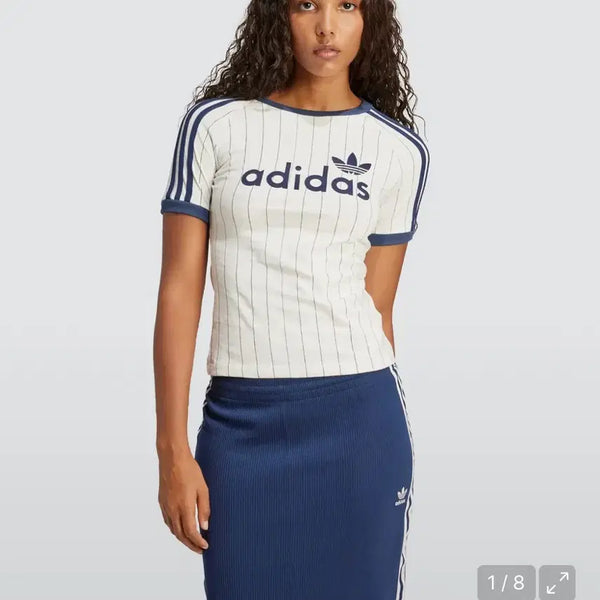 [BUNJANG] Adidas Linear Cali Short Sleeve T-Shirt M / 아디다스 반팔 티 티셔츠 리니어 캘리 m