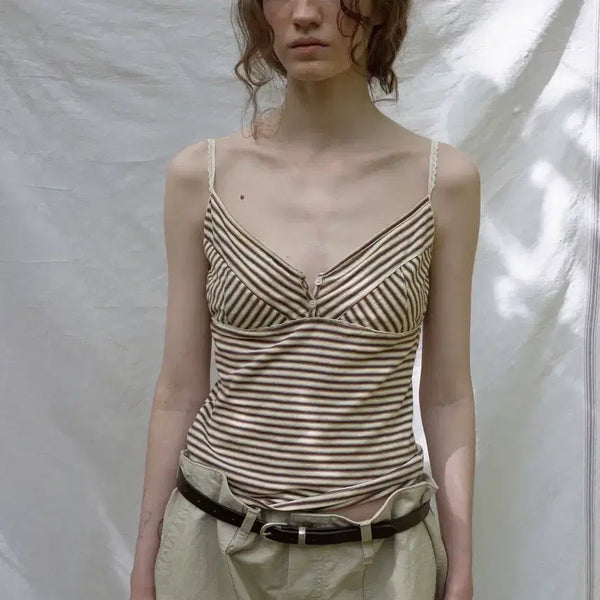 [BUNJANG] VIA PLAIN Striped Sleeveless Top / 비아플레인 스트라이프 나시