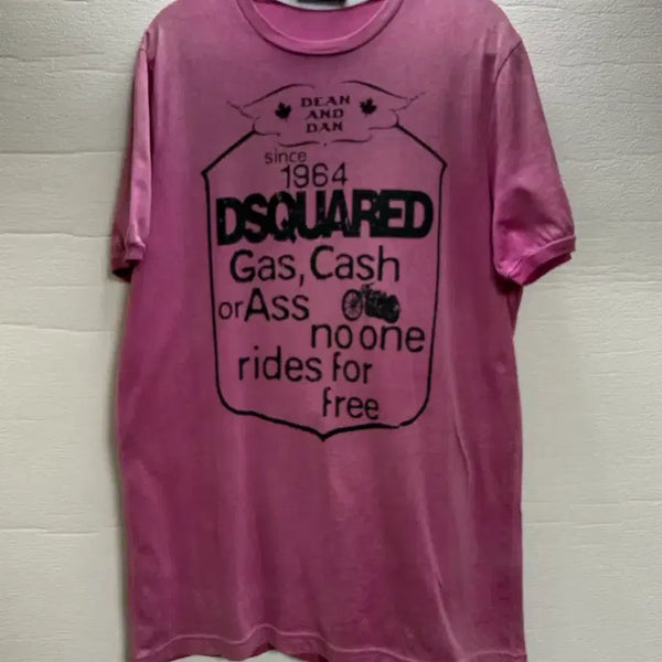 [BUNJANG] DSQUARED2 Pink Logo T-Shirt / 디스퀘어드2 핑크 로고 반팔 티셔츠