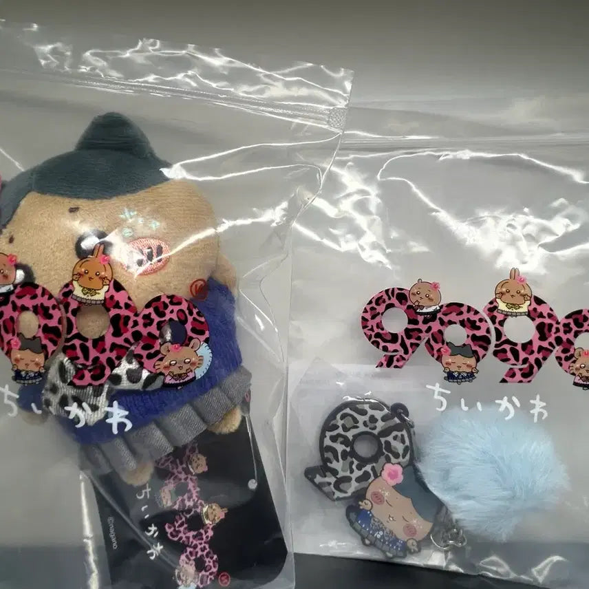 [BUNJANG] 9090 Gyaru Chiikawa Hachiware Mascot Keyring + Rubber Charm Set / 9090 갸루 치이카와 하치와레 마스코트 키링 + 러버챰