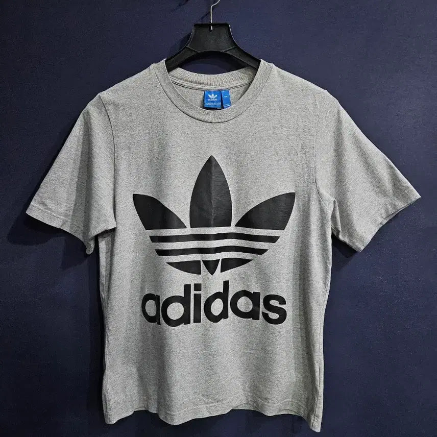 [BUNJANG] Adidas Big Trefoil Grey Men's Oversized T-Shirt 90-95 / 아디다스 빅 트레포일 그레이 남성 오버핏 90~95 반팔티