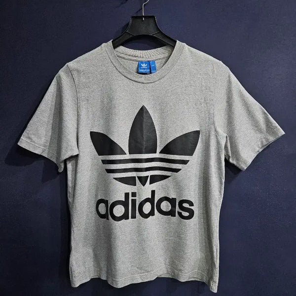 [BUNJANG] Adidas Big Trefoil Grey Men's Oversized T-Shirt 90-95 / 아디다스 빅 트레포일 그레이 남성 오버핏 90~95 반팔티