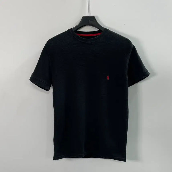 [BUNJANG] Polo Ralph Lauren Pony Black Waffle Knit T-Shirt / 폴로 랄프로렌 포니 블랙 와플티 (on.1491)