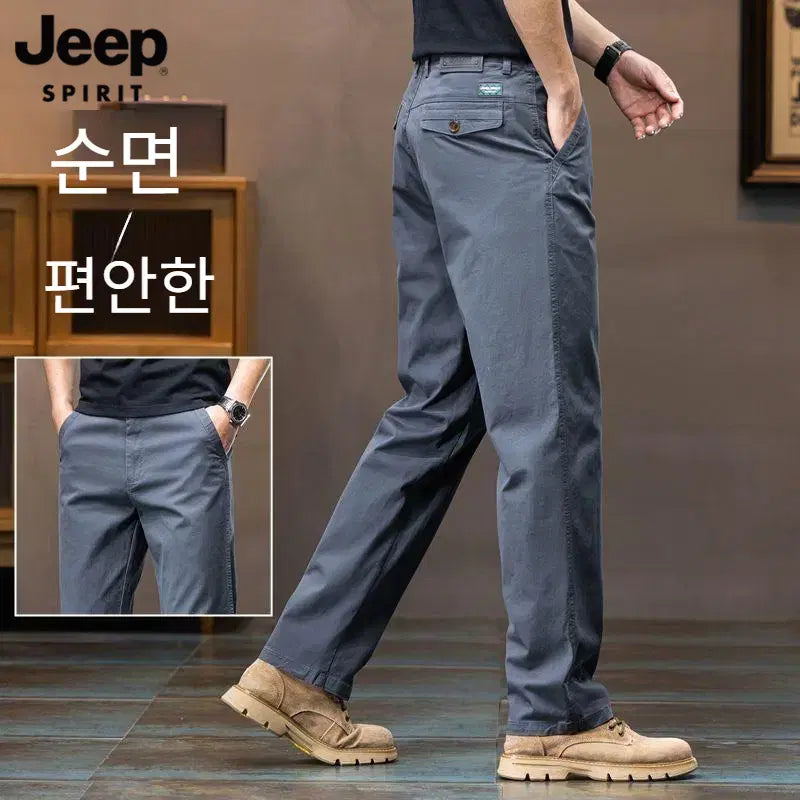 [BUNJANG] JEEP SPIRIT Men's Basic Straight Fit Casual Pants / JEEP SPIRIT 남성 기본 긴바지 데일리 일자핏 캐주얼 팬츠