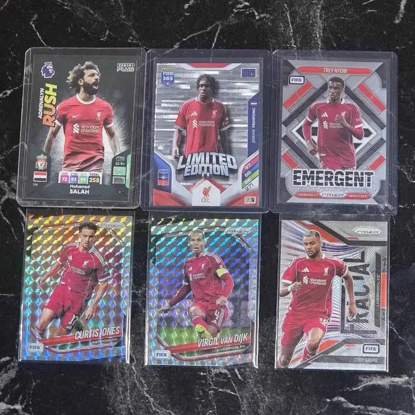 [BUNJANG] Liverpool Football Cards Bundle Set (Including Primpong Limited Edition) / 리버풀 축구 카드 6장 일괄(프림퐁 리미티드 에디션 포함)