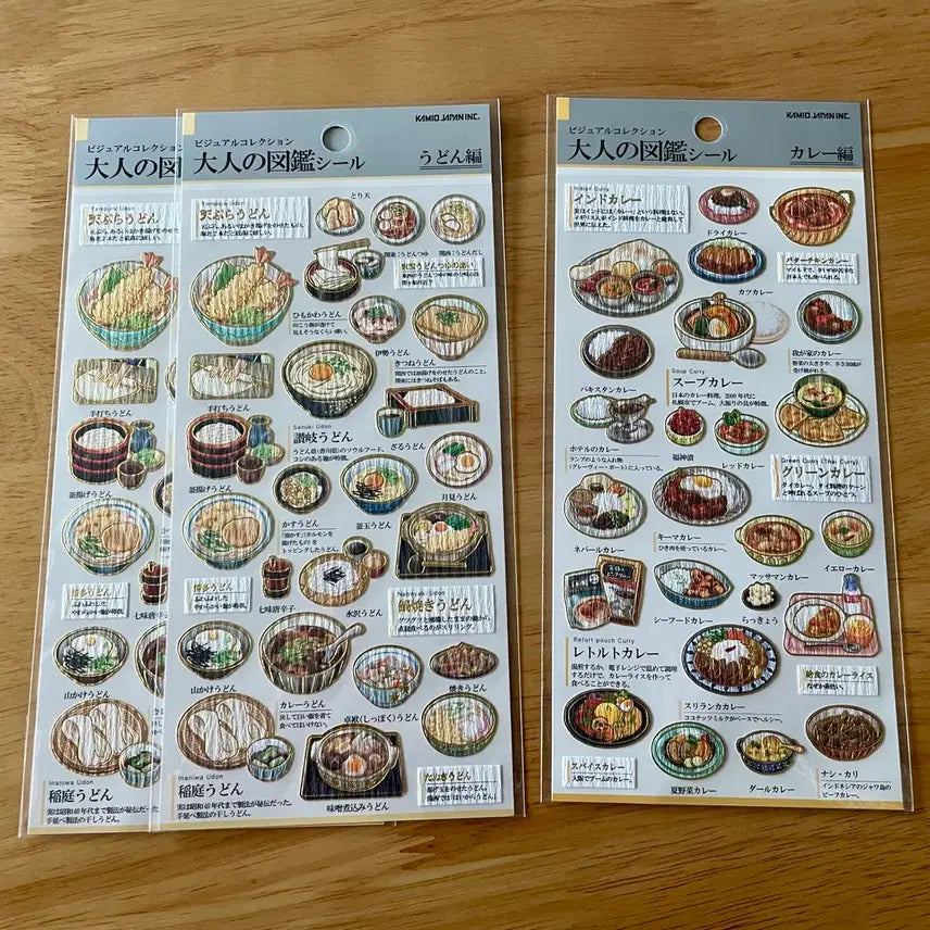 [BUNJANG] Kamio Japan Adult's Illustration Sticker Set (3 Sheets) / 카미오재팬 어른의도감 스티커 3장 일괄