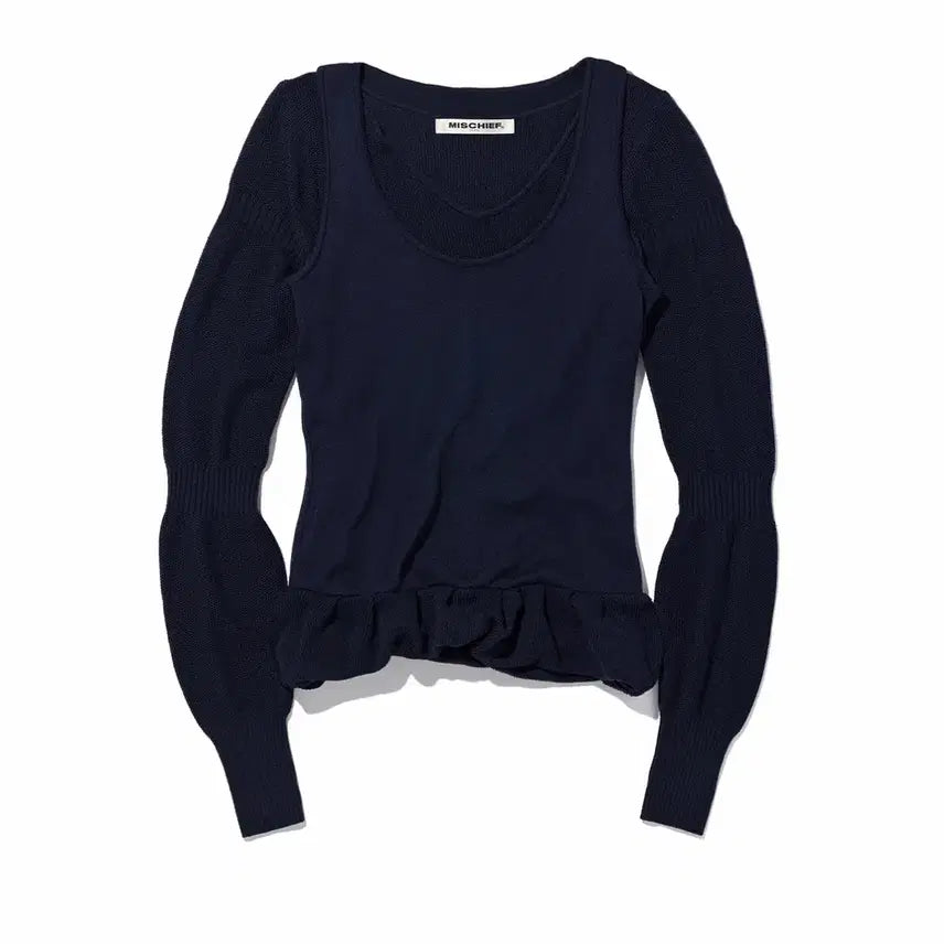 [BUNJANG] Mischief Layered Knit Top / 새상품 미스치프 레이어드 니트 탑