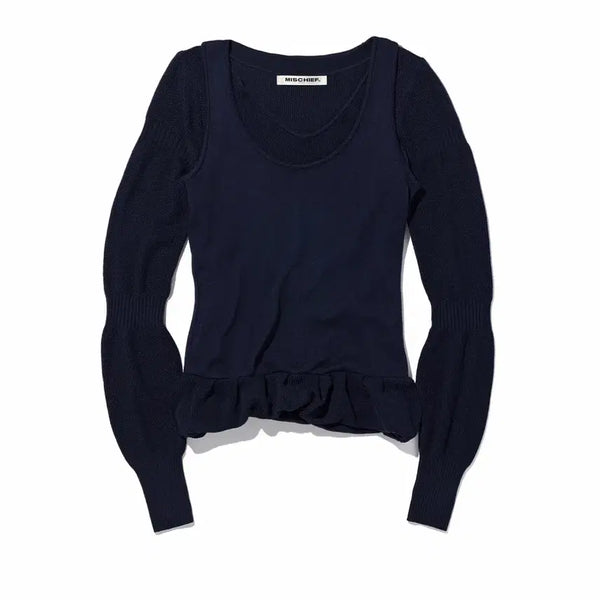 [BUNJANG] Mischief Layered Knit Top / 새상품 미스치프 레이어드 니트 탑