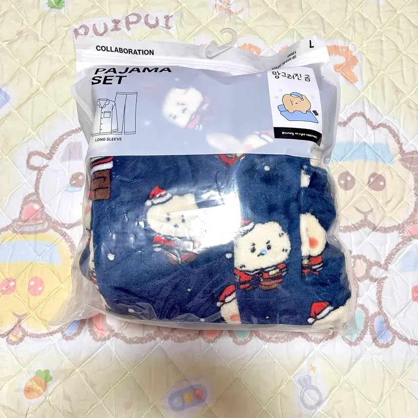 [BUNJANG] Manggeulgom Sparco Collaboration Sleep Pajamas Navy L Size / 소장품판매) 망그러진곰 망글곰 스파오 콜라보 수면잠옷 네이비 L 사이즈