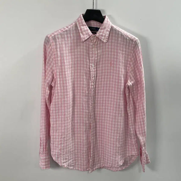 [BUNJANG] Polo Ralph Lauren Women's Pink Linen Shirt / 폴로 랄프로렌 우먼스 핑크 린넨셔츠 (on.1510)