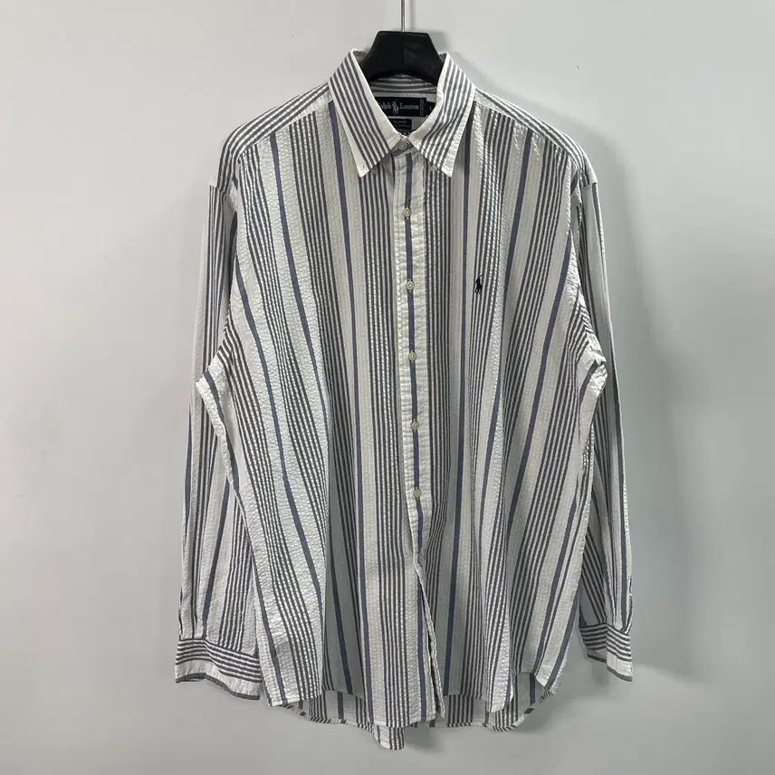 [BUNJANG] Polo Ralph Lauren Seersucker Stripe Shirt / 폴로 랄프로렌 시어서커 스트라이프 셔츠 (on.1512)
