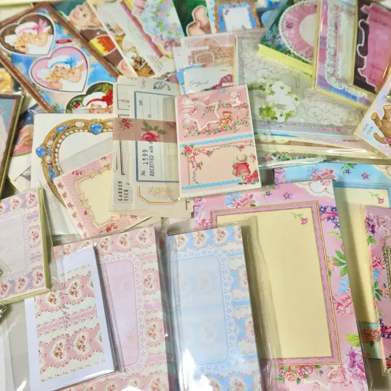 [BUNJANG] Vintage Journaling Stickers & Memo Pads Bundle Set / 빈티지 다꾸 인스 떡메 일괄