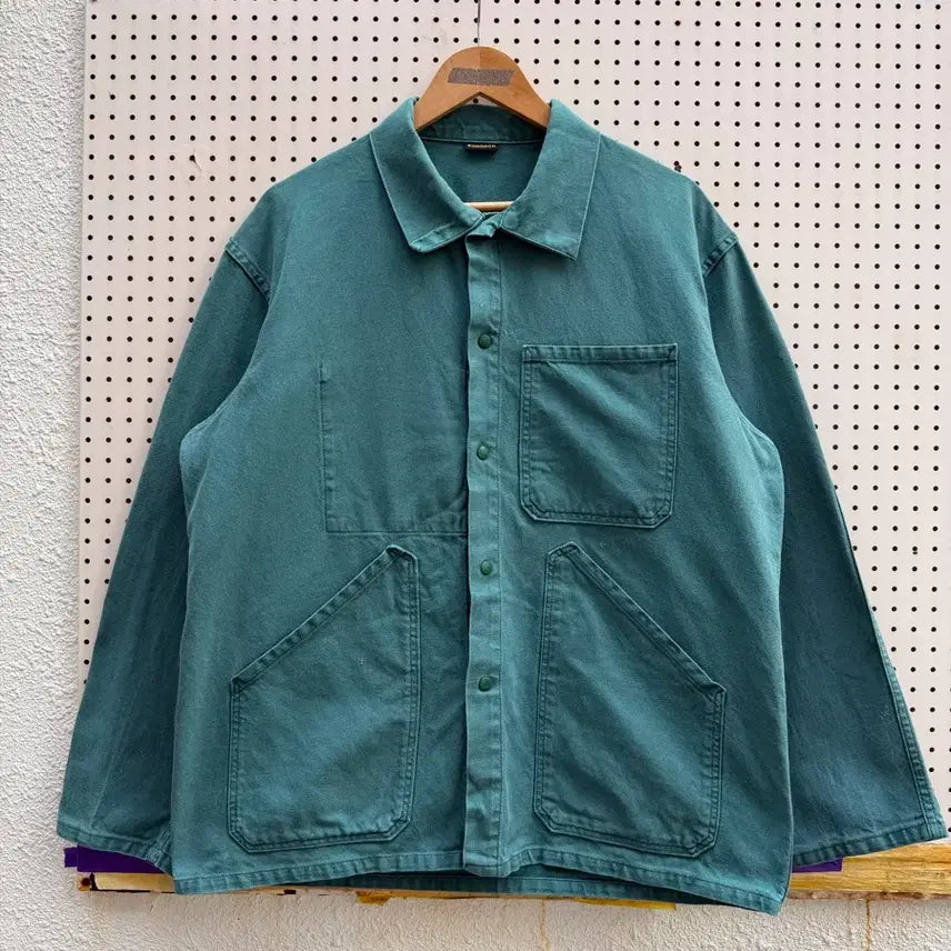[BUNJANG] 70s SONORCO French Work Jacket Teal Green / 70s FRENCH SONORCO TEAL GREEN 프렌치워크자켓