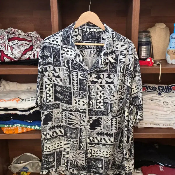 [BUNJANG] George Polynesian Patchwork Hawaiian Shirt 3XL / George Polynesian Hawaiian Shirt 3XL