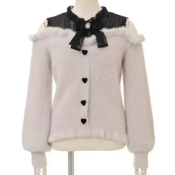 [BUNJANG] Lizlisa Angora Knit Pink/Gray / (오늘만)리즈리사 앙고라 니트 핑검