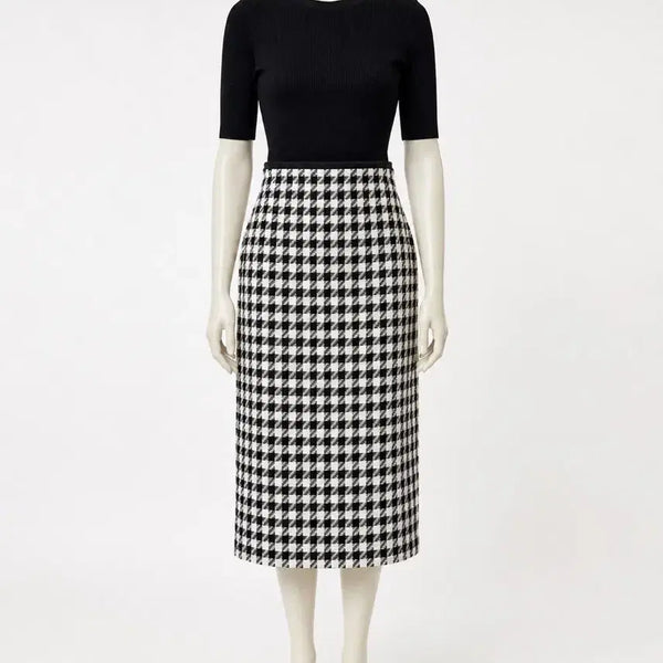 [BUNJANG] MICHAA Check Pattern Midi Skirt Size 55 / (텍달린새상품)미샤 스커트 55사이즈 판매합니다