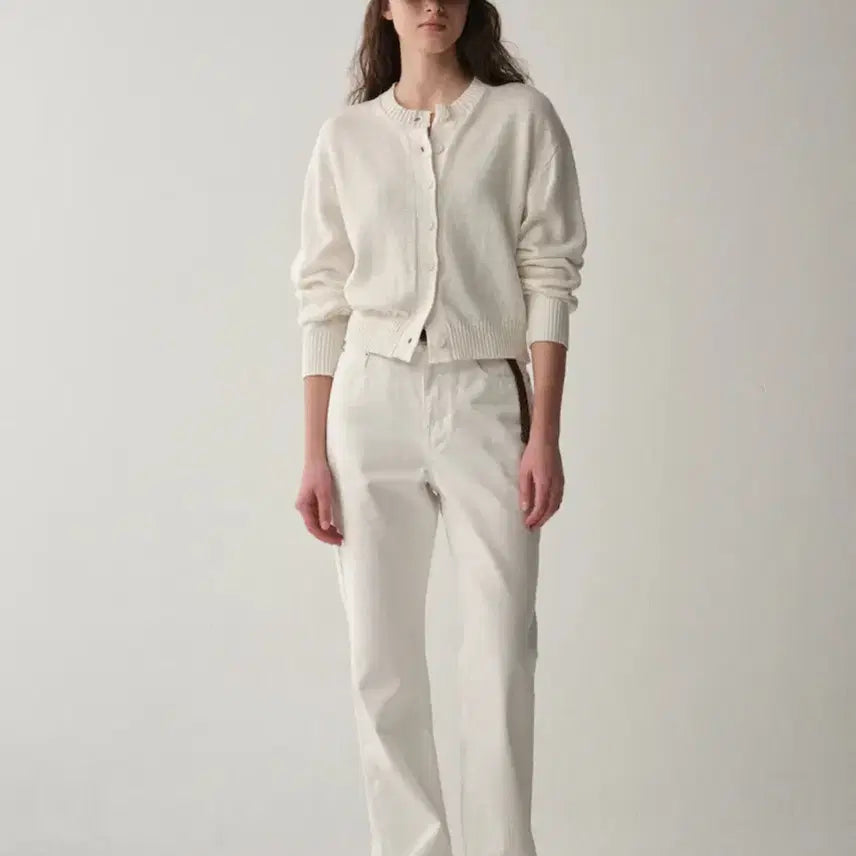 [BUNJANG] Prevail Classic Straight Jeans Cream / 프리베일 클래식 스트레이트 진 크림