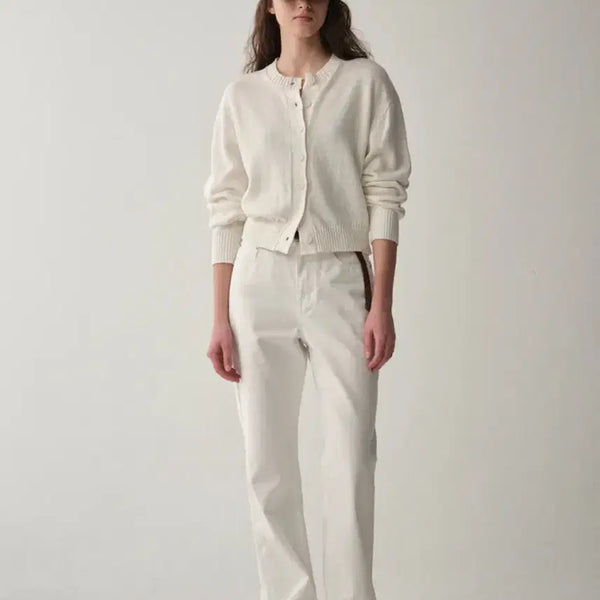 [BUNJANG] Prevail Classic Straight Jeans Cream / 프리베일 클래식 스트레이트 진 크림