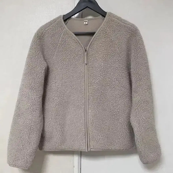 [BUNJANG] Uniqlo Beige Fleece Jacket M (55) / 유니클로 베이지색 후리스 m(55)