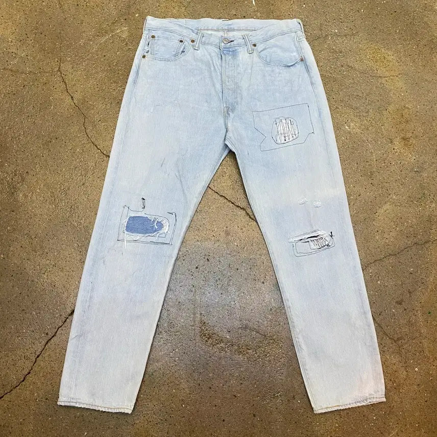 [BUNJANG] Levi's 501 Vintage Patch Detail Light Wash Jeans / 미국빈티지 리바이스 501 빈티지 패치 디테일 연청바지